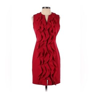 Calvin Klein red ruffle front dress NWT Size 2